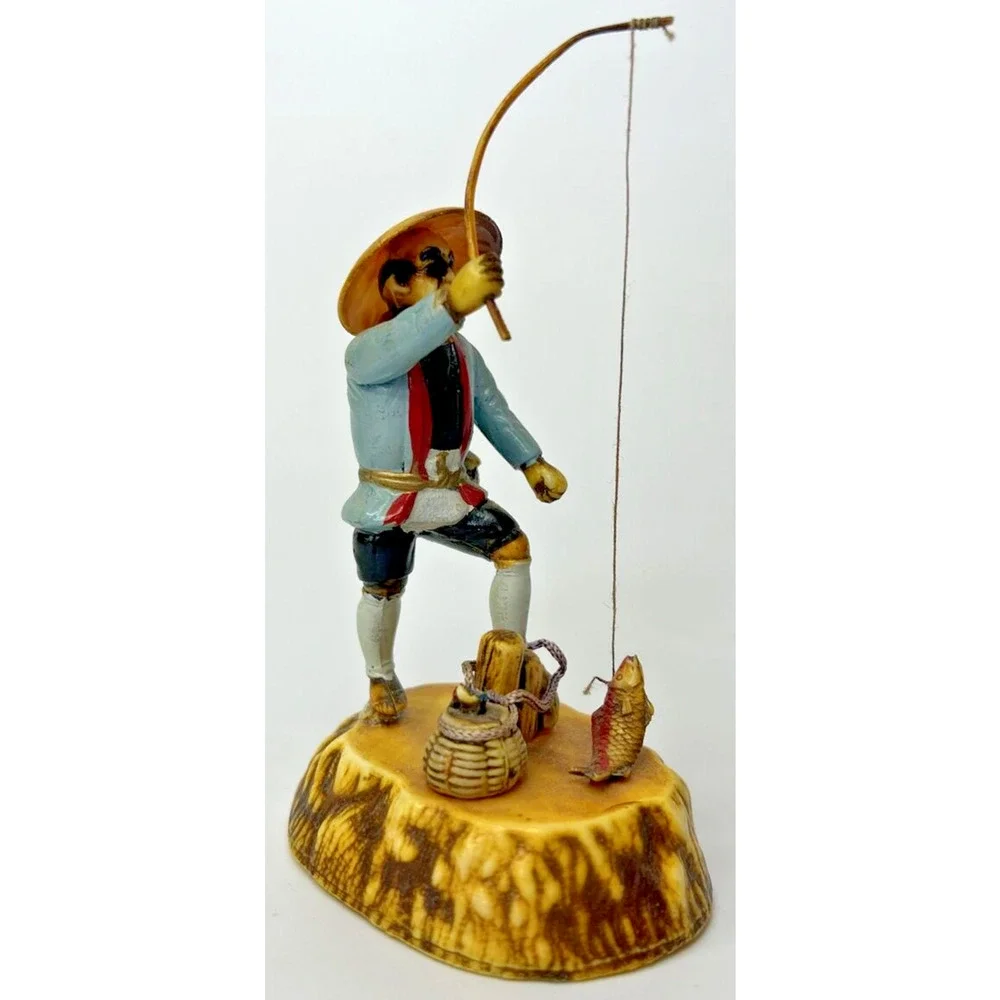 Vintage Japanese Celluloid‎ Fisherman Figurine SKU PB196/36